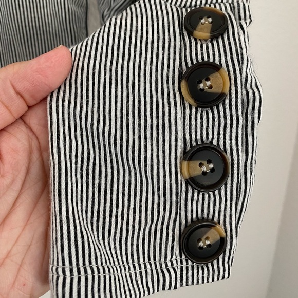 Urban Romantics • Neutral Pinstriped Buttoned Long Sleeve Shirt - Picture 6 of 13